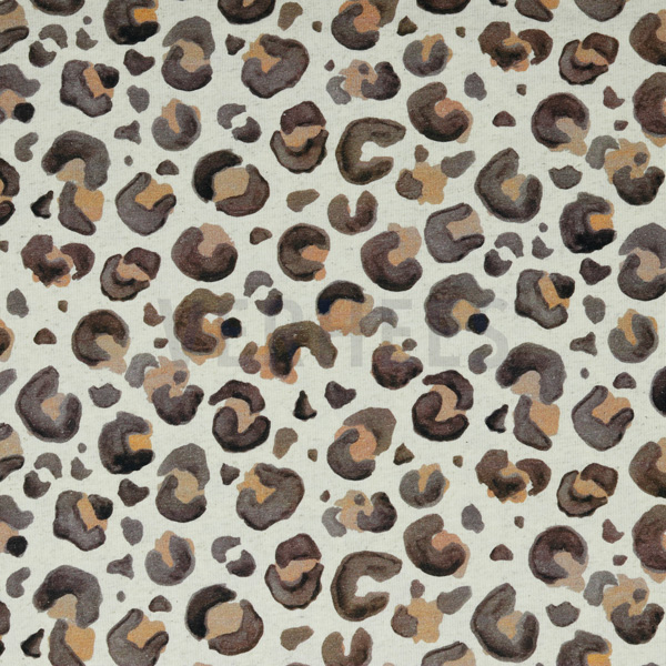 Verhees Textiles Leinen-Jersey Leopardenmuster