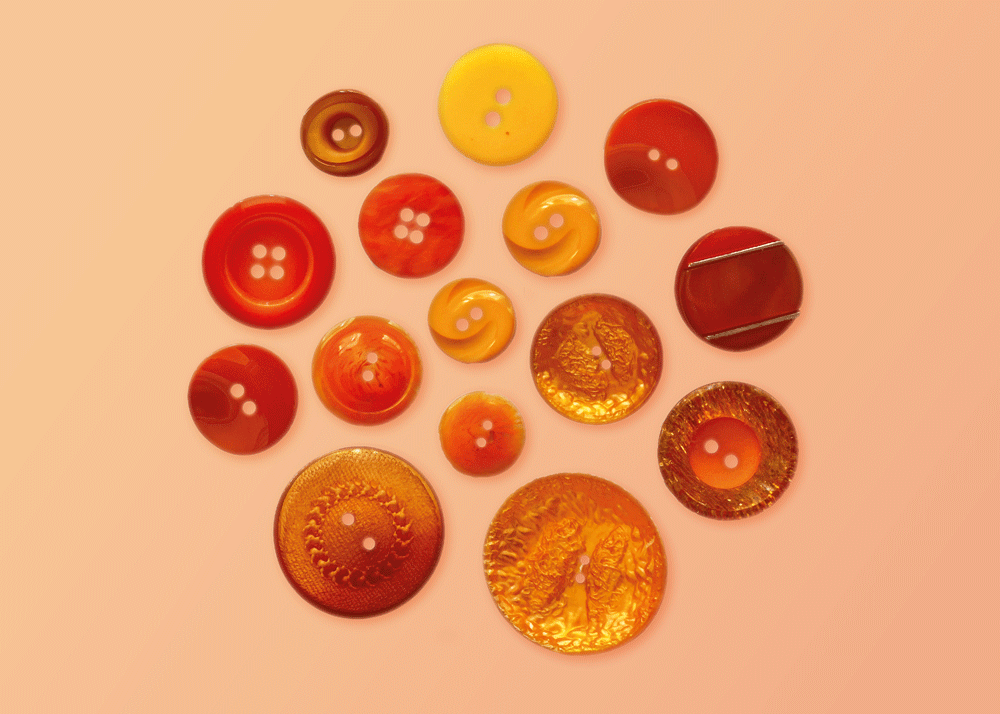 Wundertüte Knöpfe (5 Stück) - Orange