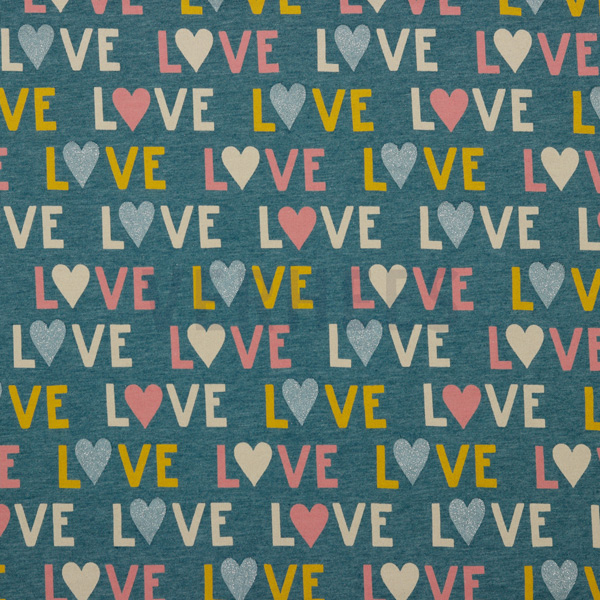 Verhees Textiles Glitzer-Jersey Love