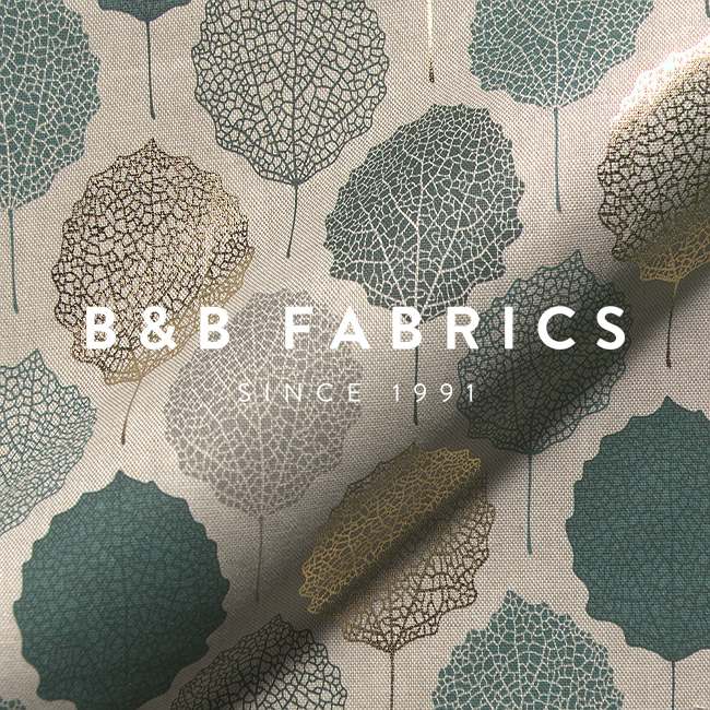 Halbpanama Blätter metallisch | B&B Fabrics
