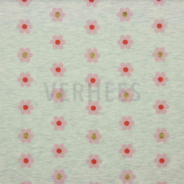 Verhees Textiles Glitzer-Jersey Blumen